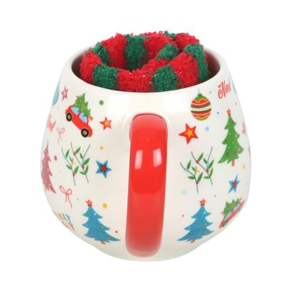 Nostalgic Christmas Print Mug and Socks Set - Image 3