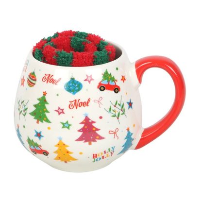 Nostalgic Christmas Print Mug and Socks Set - Image 4