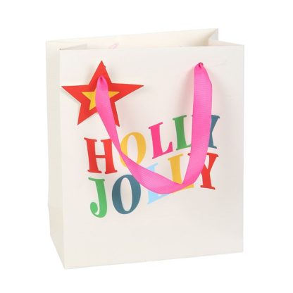 23cm Holly Jolly Gift Bag - Image 2