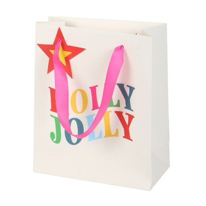 23cm Holly Jolly Gift Bag - Image 4