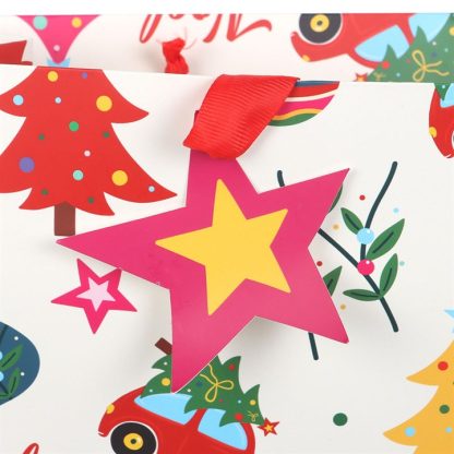 23cm Nostalgic Christmas Print Gift Bag - Image 3