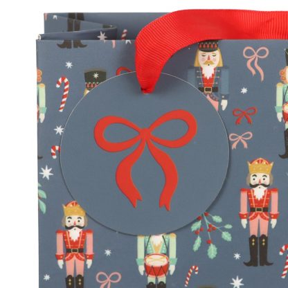 23cm Blue Nutcracker Print Gift Bag - Image 3