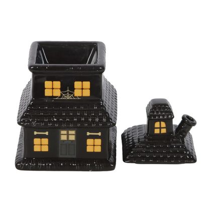 Black Haunted House Oil Burner and Wax Warmer - Image 3