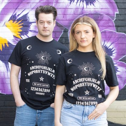 Black Talking Board Unisex T-shirt Size L - Image 2