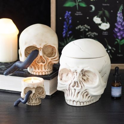 Skull Tealight Holder with Snake - Image 5