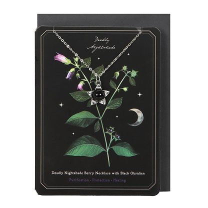 Deadly Nightshade Necklace with Black Obsidian on Greeting Card - Image 2