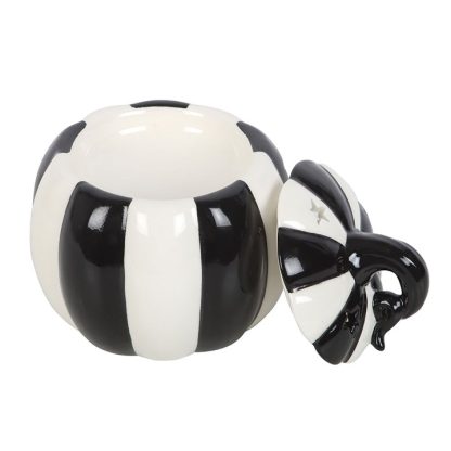 Black and White Striped Pumpkin Oil Burner - Image 4