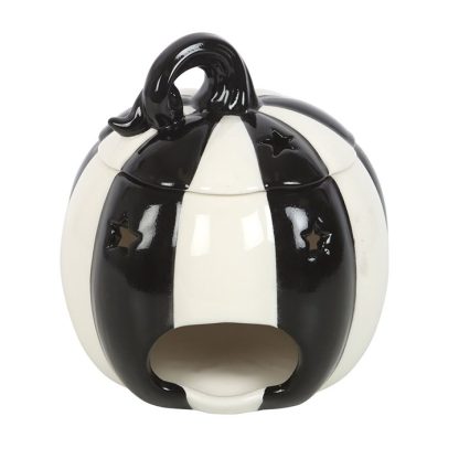 Black and White Striped Pumpkin Oil Burner - Image 6