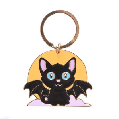 In My Witch Era Bat Cat and Moon Enamel Keyring - Image 3