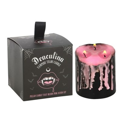 Small Pink Vampire Tears Pillar Candle - Image 2