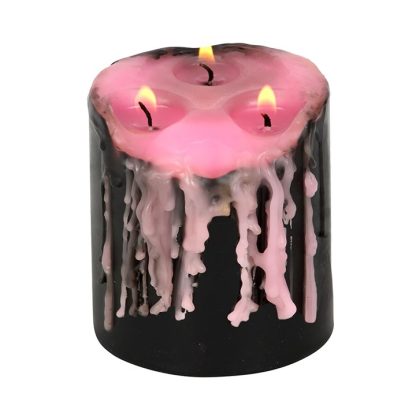 Small Pink Vampire Tears Pillar Candle - Image 3