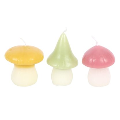 Set of 3 Pastel Mushroom Candles - Image 3