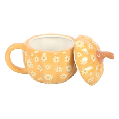 Groovy Floral Pumpkin Lidded Mug - Image 3