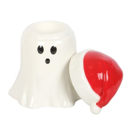 Ghost with Santa Hat Oil Burner and Wax Warmer - Image 3