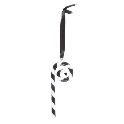 Black and White Candy Cane Hanging Ornament - Image 2