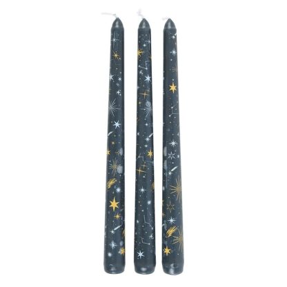 Set of 3 Starry Night Taper Candles - Image 3