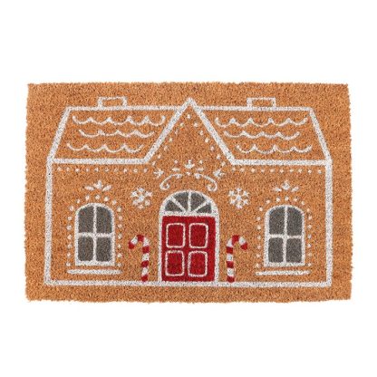 Natural Candy Cane Gingerbread House Doormat - Image 2