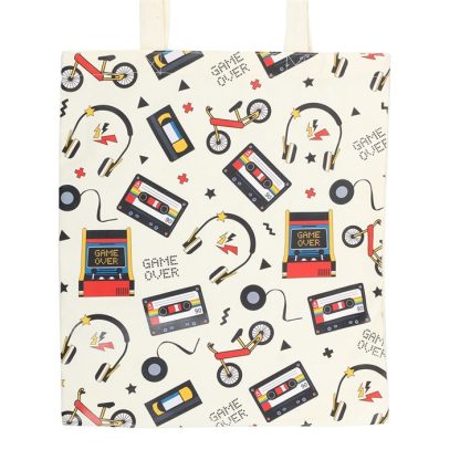 Retro 80s Print Polycotton Tote Bag - Image 3