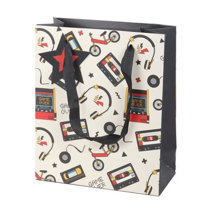 23cm Medium Retro 80s Print Gift Bag - Image 2