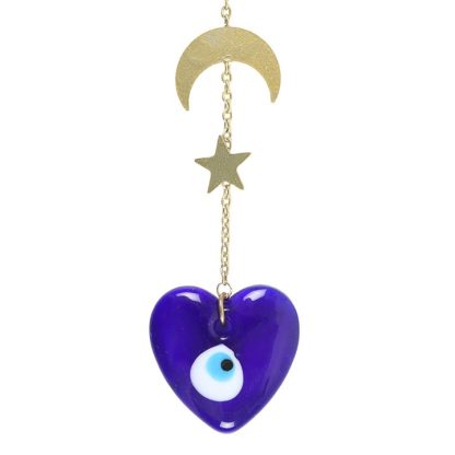 All Seeing Eye Glass Heart Hanging Decoration - Image 3