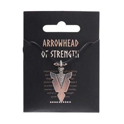 Arrowhead of Strength Viking Cord Necklace - Image 2
