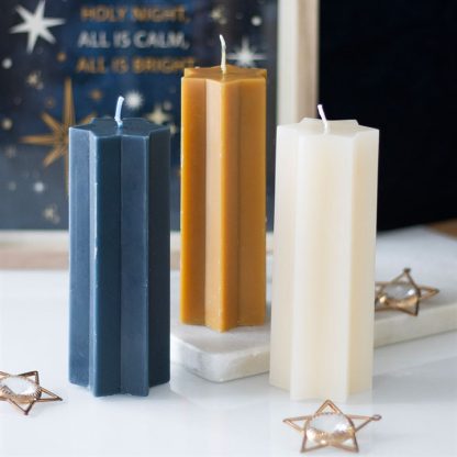 Cream Starry Night Star Shaped Taper Candle - Image 5