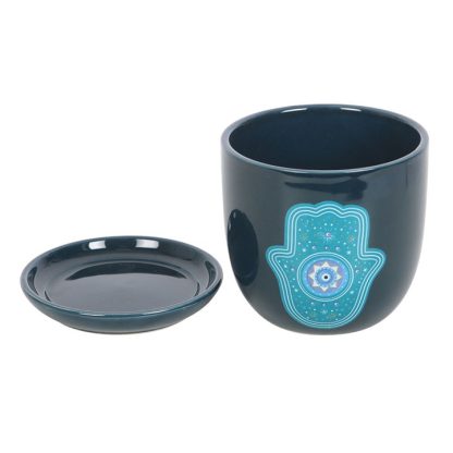 Hand of Hamsa Ceramic Plant Pot - Image 4