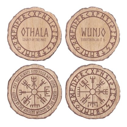 Set of 4 Norse Mythology Wood Slice Coasters - Image 2
