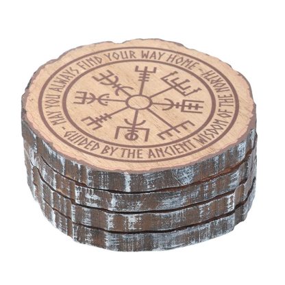 Set of 4 Norse Mythology Wood Slice Coasters - Image 3