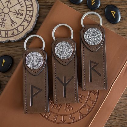 Protection Viking Rune Faux Leather Keyring - Image 5